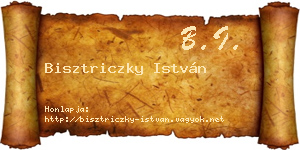 Bisztriczky István névjegykártya